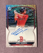 Mikey Romero 2023 Bowman Mega Box Auto BMA-MR Mojo Refractor RED SOX