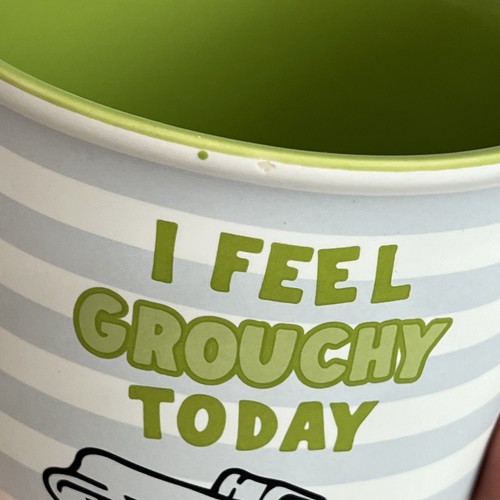 ADORABLE SESAME STREET OSCAR THE GROUCH "I FEEL GROUCHY TODAY" MUG So Cute!! - Picture 7 of 7