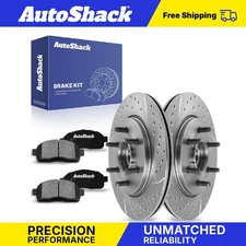 Front Drilled Slotted Brake Rotors Ceramic Pads for 2004-2008 Ford F-150