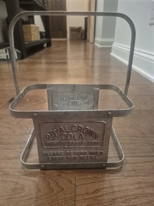 VINTAGE ORIGINAL 1920's ROYAL CROWN COLA ALUMINUM 6 PACK BOTTLE CARRIER