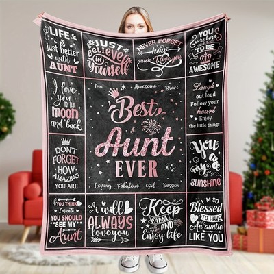 Best Auntie Gift-Heart-Theme Flannel Blanket, Soft Home Decoration for All Sea