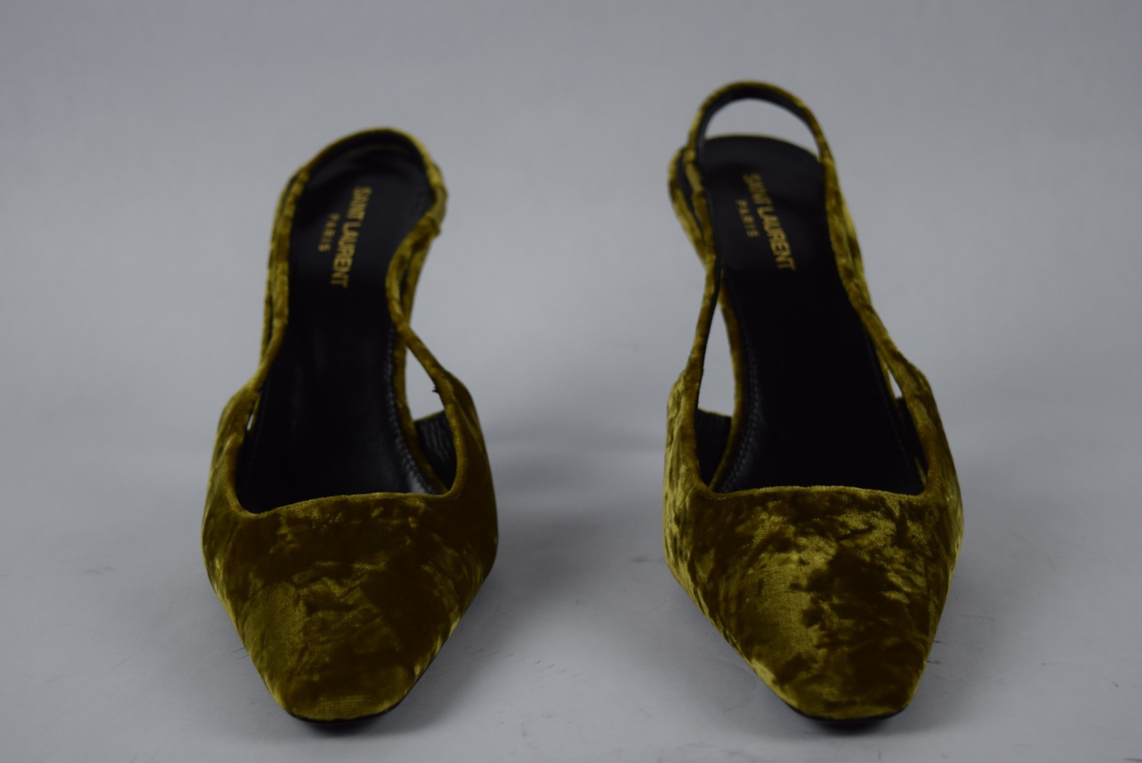 Sandali con tacco nuovi con scatola YSL Saint Laurent Slingback Tom 90 Dream in velluto taglia EUR 40