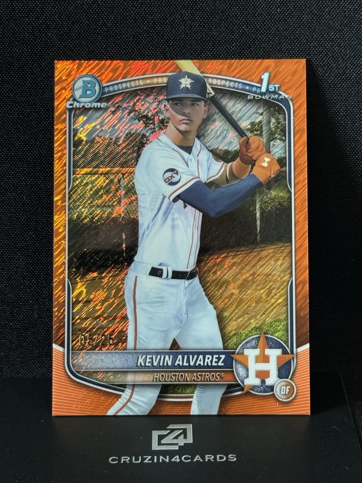 2025 Bowman Chrome - Kevin Alvarez 1st Orange Shimmer Refractor #05/25 - Astros