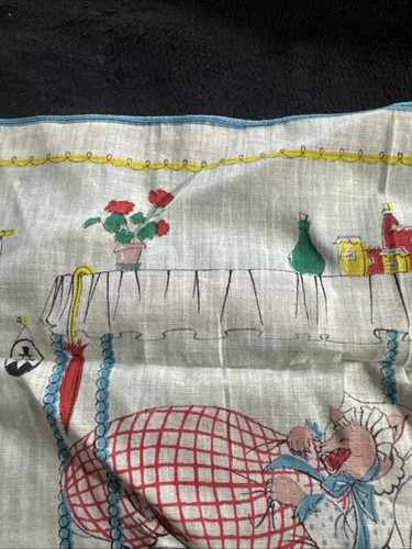 Vintage Little Red Riding Hood Handkerchief 9.5”x9.5” - Picture 13 of 14