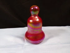 Maude & Bob St. Clair Amberina Red Iridescent Glass Bell Shaped Paperweight