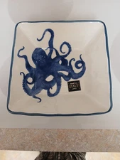 Set of 2 Effetti Hand Made in Italy 8 1/2" Square Octopus Serving Bowls