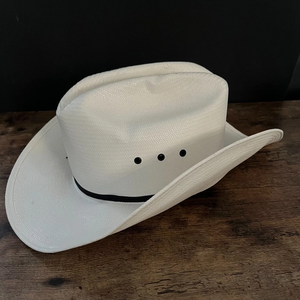 Шляпа ковбойская Stetson родео ранчо вестерн размер 7 1/4 подлинная шантунг кремовая - Изображение 3 из 4