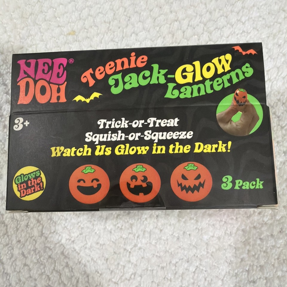 Rare HTF NeeDoh Halloween Glow In The Dark Teenie Jack Glow Lanterns 3 rare-htf-needoh-halloween-glow-in-the-dark-teenie-jack-glow-lanterns-3