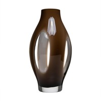 Inna-Glas Glas Vase Prospero Mit Sichtfenstern, Braun-Klar, 30 Cm, Ø 16 Cm