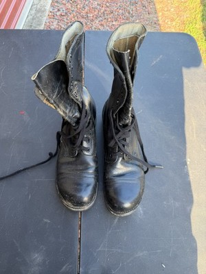 Vintage Military Combat Boots Army Black Unknown Size 