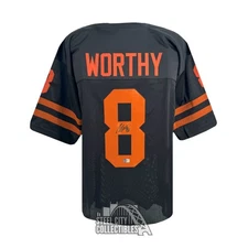 Xavier Worthy Autographed Texas Custom Black Football Jersey - BAS