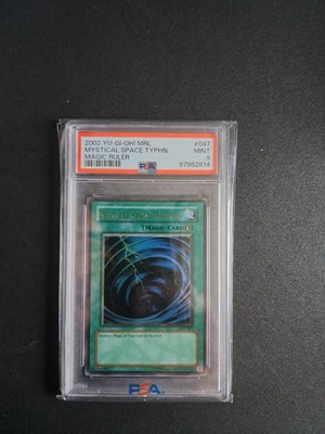 PSA 9 MINT Mystical Space Typhoon MRL-047 Ultra Rare Holo Yugioh Karte 2002