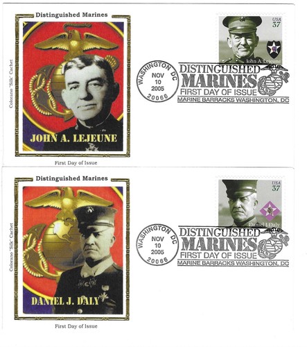 4 pcs Colorano Silk FDC 2005 37c Distinguished Marines Sc # 3961-64 - Picture 3 of 3