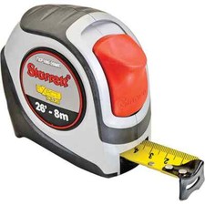 Starrett 30639 Tape Measure: 1-1/16" Width Blade, 1/16" & S9 Graduation, 26 Feet