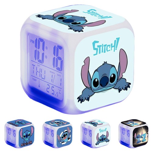Lilo and Stitch 7-Color Changing Night Light Digital Alarm Clock Calendar Date - Picture 2 of 12