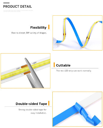 10M PIR Motion Sensor COB LED Strip Light 24V Led Light Tape Stairs Wall - Bild 9 von 12