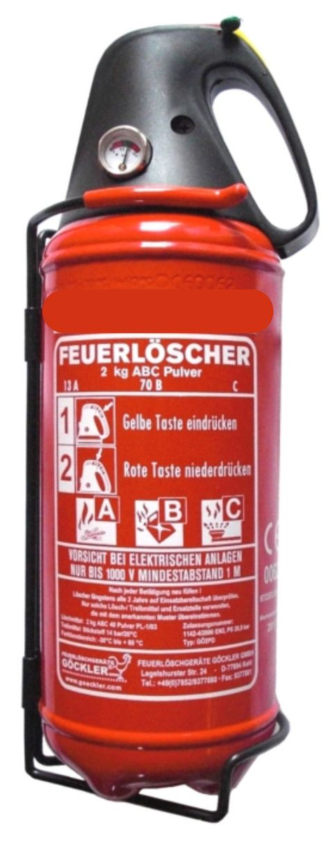 Bundeswehr Feuerlöscher ABC Pulver 2 kg Einhand- Pulverlöscher ABC-Pulver Bundeswehr Feuerlöscher ABC Pulver 2 kg Einhand- Pulverlöscher ABC-Pulver