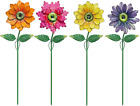 Garden Decor for Outside, 4 Pack 20' Flower Garden Stakes for Spring Decor, Met