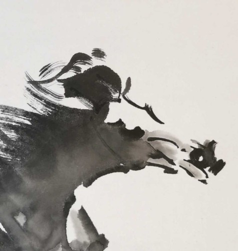 PINTURA CHINA COLGANTE PERGAMINO CHINA CABALLO TINTA ARTE ASIÁTICO IMAGEN VINTAGE e783 - Imagen 7 de 9