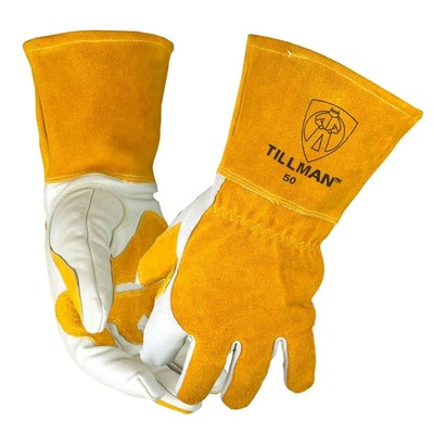 John Tillman and Co Tillman Small 7'' Gold and Pearl Top Grain Split Back Cowhide