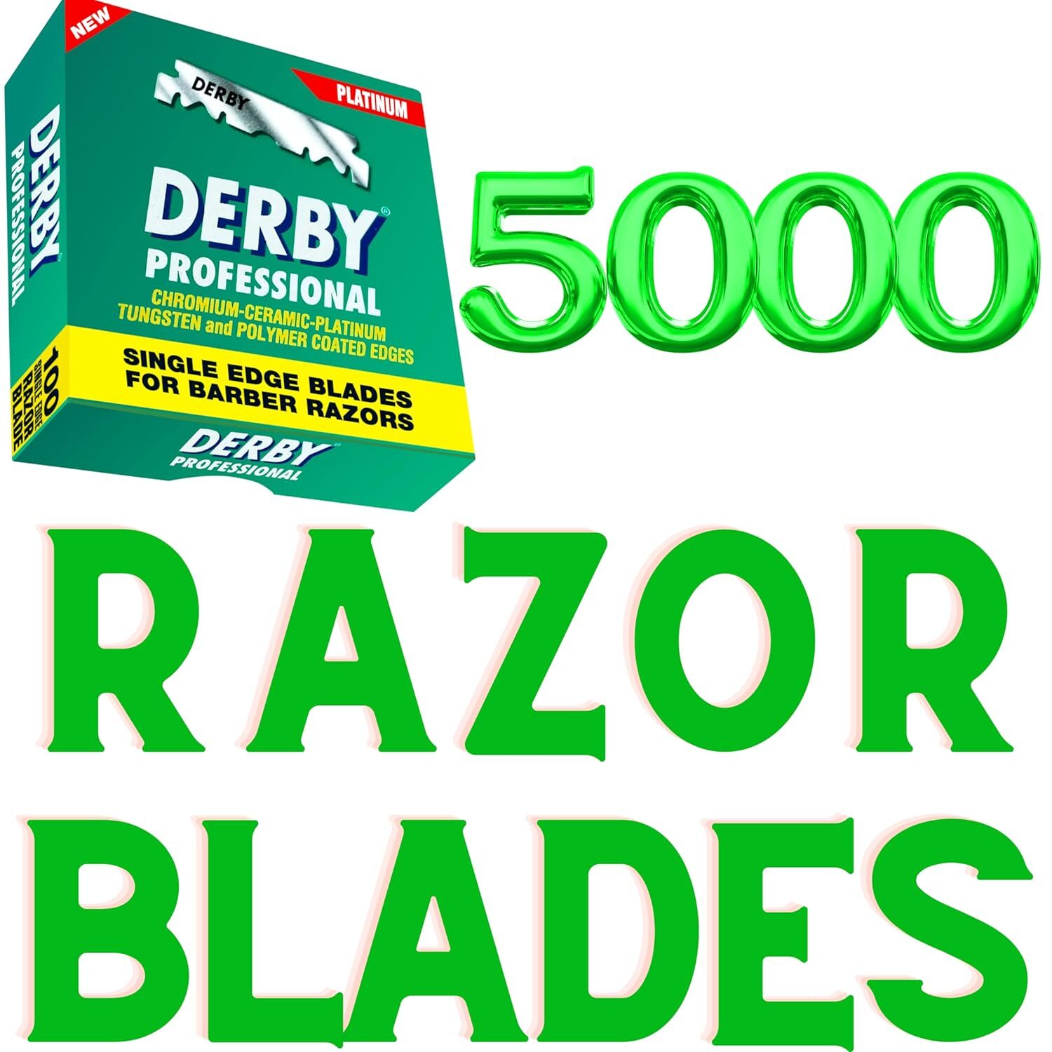 5000 "Derby Professional" Single Edge Razor Blades for strai