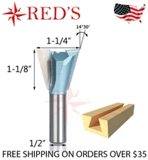 Tideway Carbide IND LC03032008 1-1/4" x 14.5° dovetail 1/2" shank router bit