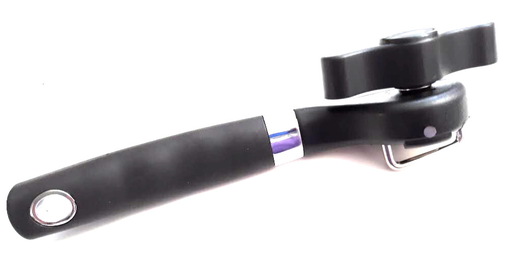 New Smooth Edge Manual Side Cut Handheld Safety Can Opener Black & Silver