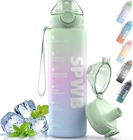 Trinkflasche 1L Sportflasche Auslaufsicher Bpa-Frei Tritan Filter Zeitmarkierung