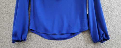 Karen Kane Cowl Neck Blouson Sleeve Top Women's M Royal Blue Solid Pullover - Picture 4 of 16
