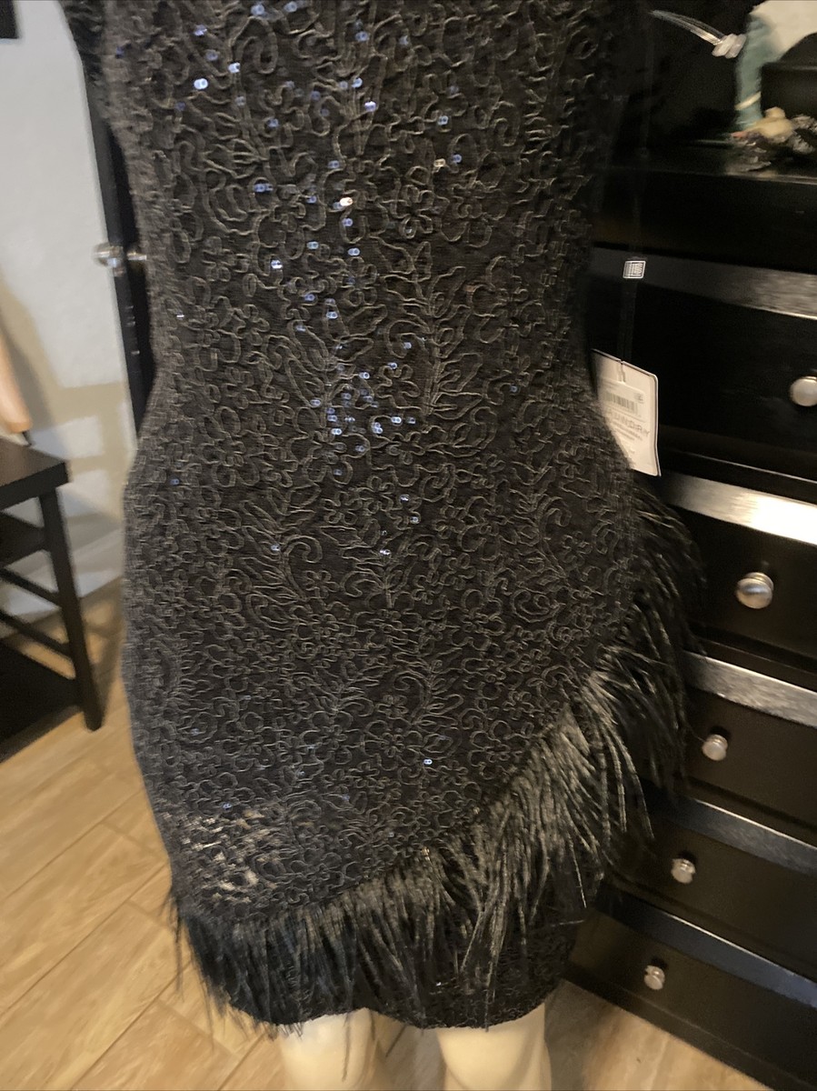 Laundry by Shelli Segal■フラッタースリーブ オーガンザドレス laundry by Shelli Segal Dress Sequin Sleek W/Faux Ostrich