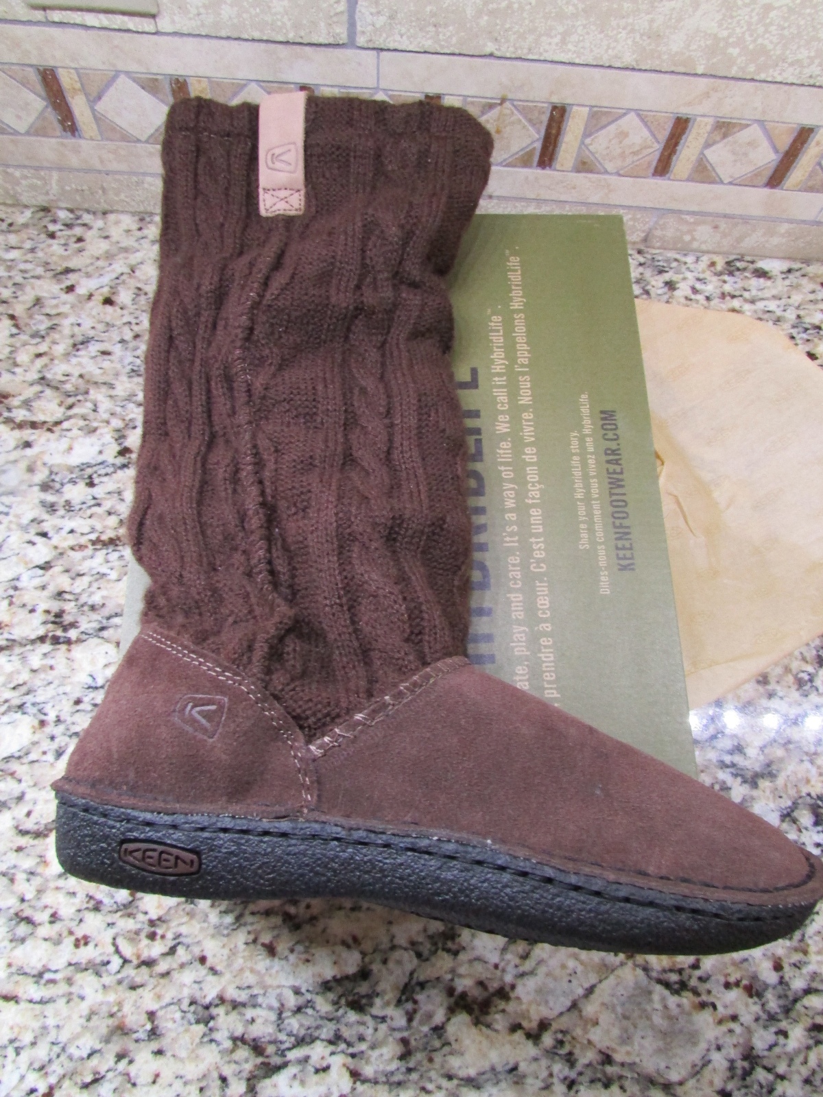 NUOVI STIVALI ALTI KEEN AUBURN SCAMOSCIATI E IN MAGLIA DONNA 5 MARRONI