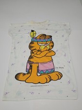 Vtg Garfield Jim Davis "Indian" No Tag Sleepwear All Over Print Shirt Rare 