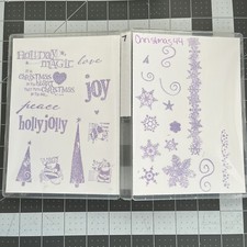 Unbranded "Christmas" Set of 27 Retired Acrylic Stamps
