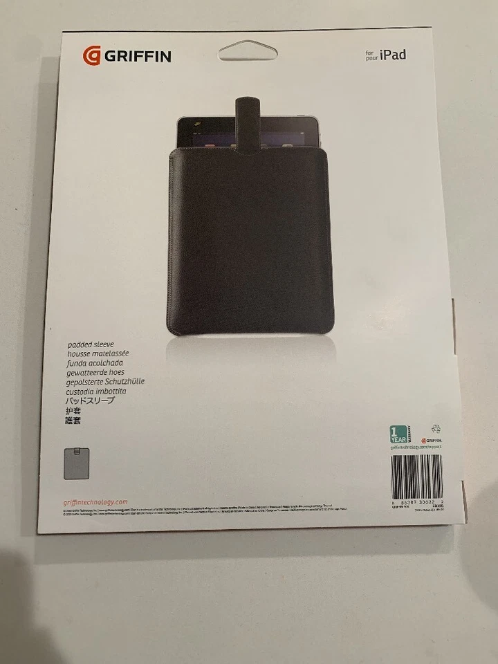 Griffin Elan Black Padded Sleeve for  Apple iPad's 1st 2nd 3rd 4th Gen - Image 2 of 2