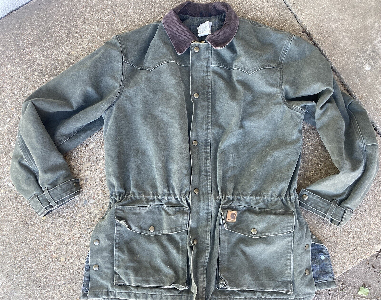 VTG 90s Carhartt C52 MOS Blanket Lined Work Coat Chore Coat Adult Size