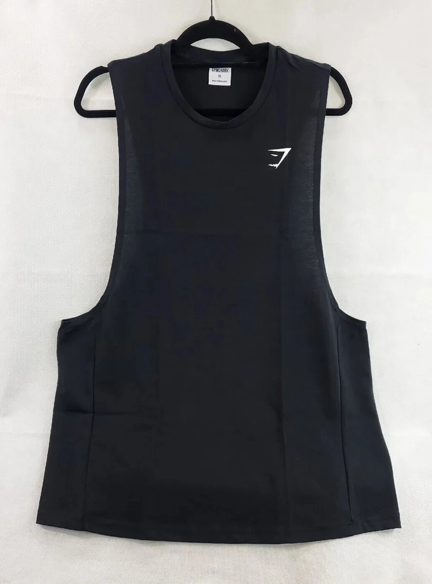 Gymshark Tank Top Men's Size XL Drop Arm React Sleeveless Black New!