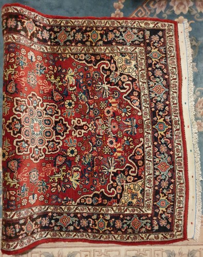 Vintage Handgeknüpfter Perser Orientteppich Alter BIDJAR 111×138cm Tappeto Rug - Bild 22 von 24