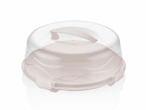  Large Round Cake Plastic Storage Tray Container With Lockable Lid Cover NEW - Picture 1 of 4