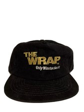 NEW Vintage 90s The Wrap Winston Nascar Racing Black Nylon Snapback Trucker Hat