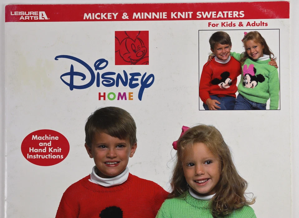 Disney Mickey Minnie Suéteres Tejidos Patrones Niños Adultos Mano y Máquina Instruir Foto 2 de 4