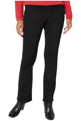 Susan Graver Women's Stretch Denim Classic Boot Cut Jean Black