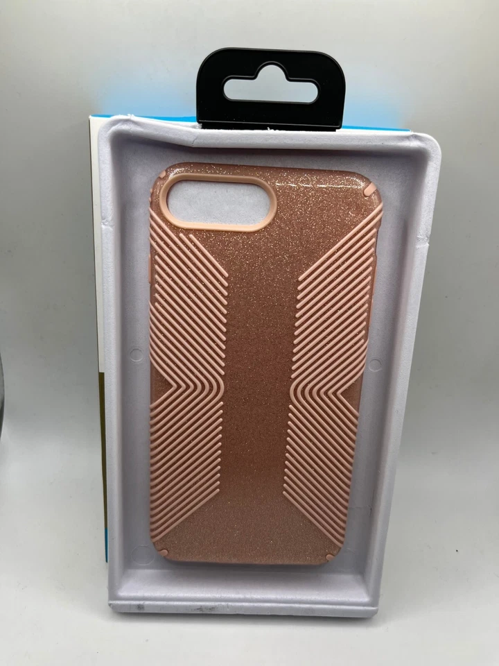 Speck Presidio Grip + Glitter Case for iPhone 8 Plus iPhone 7 Plus Peach Glitter - Image 4 of 4