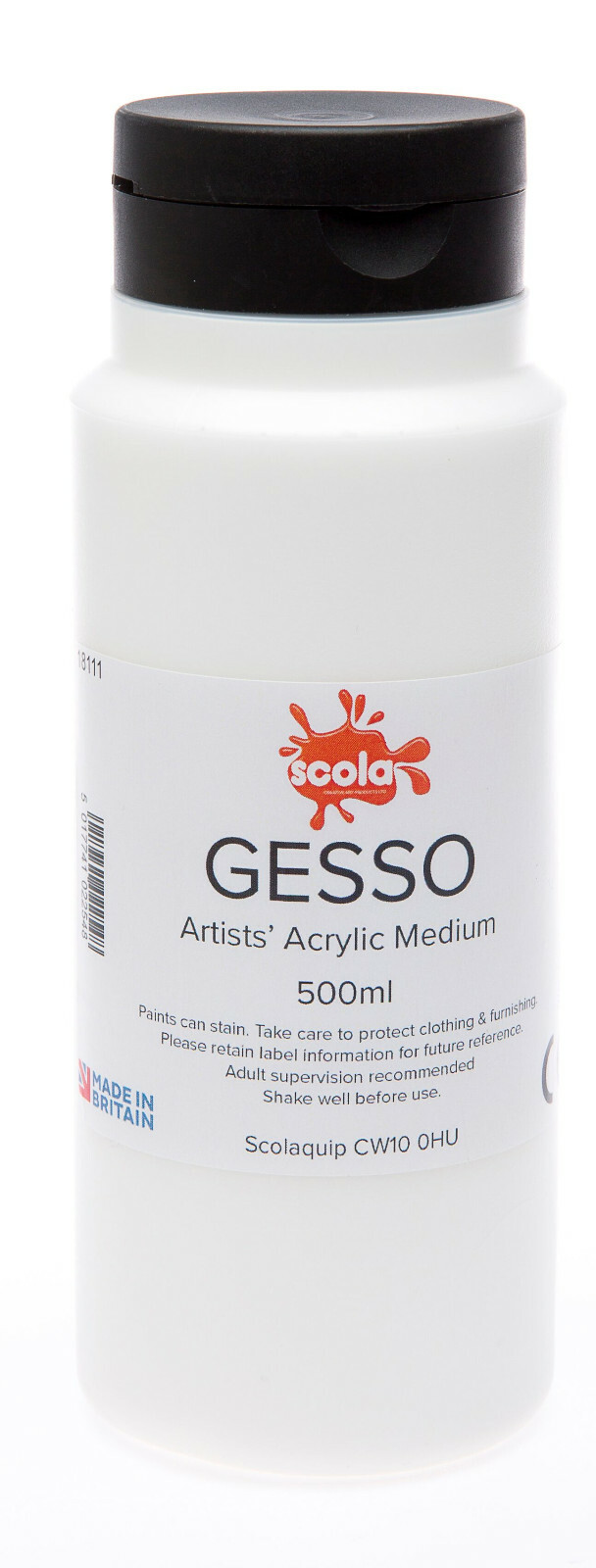 Scola Bianco Gesso Medio Artista Tela Primer Base Coat Acrilico Olio Paint 500ml