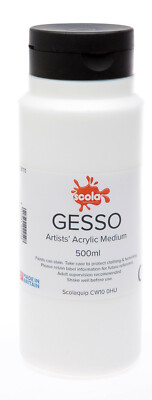 Scola White Gesso Medium Künstler Leinwand Grundierung Basislack Acryl Ölfarbe 500ml