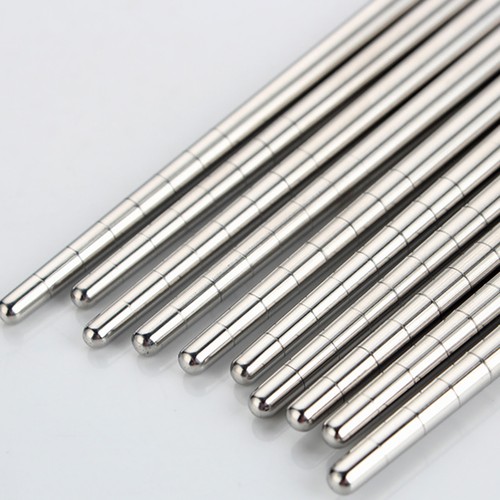 Palillos de acero inoxidable asiático japonés chino cena metal cubiertos reutilizables - Imagen 11 de 12