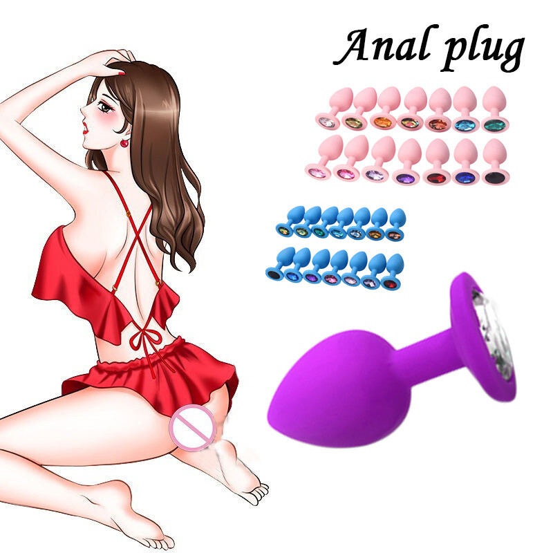 Silicone Anal Butt Plug Jewel Anal Dildo Prostate Massager Beads G-spot Sex  Toy