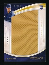 JORGE LOPEZ 2016 IMMACULATE COLLECTION IMMACULATE JUMBO JERSEY 07/99 BREWERS