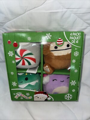 Squishmallow 4.5  Holiday 4 Pack Christmas Benny Nissa Beula Johann 2023 HTF
