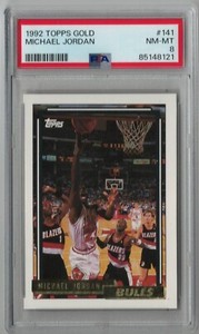 92/93 TOPPS GOLD #141 MICHAEL JORDAN PSA 8
