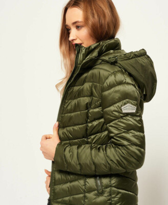 Womens - Hooded Fuji Padded Jacket in Vintage Blush Pink | UK